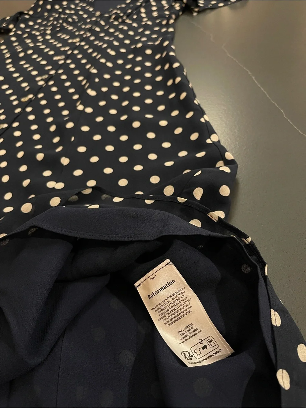 NEW Reformation Lise Midi Dress In Blue Dot Size 8 - Picture 12 of 14